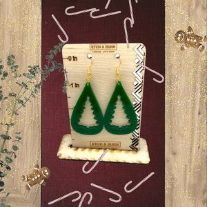 Christmas Tree Silhouette Dangling Earrings